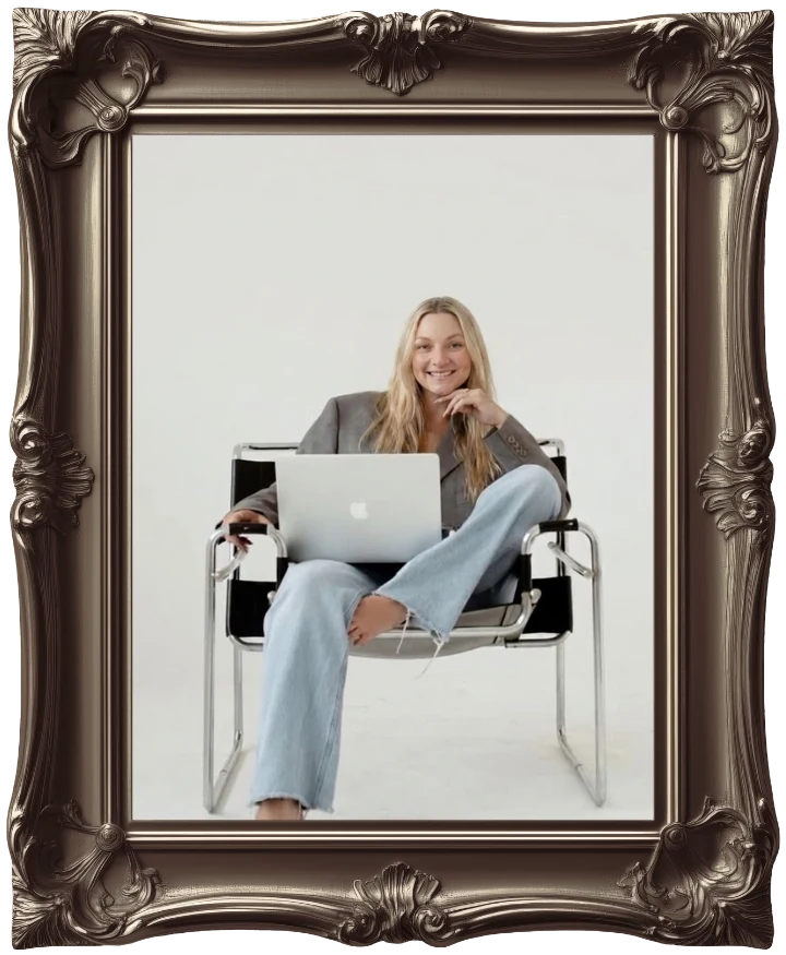 Rachel working on a laptop